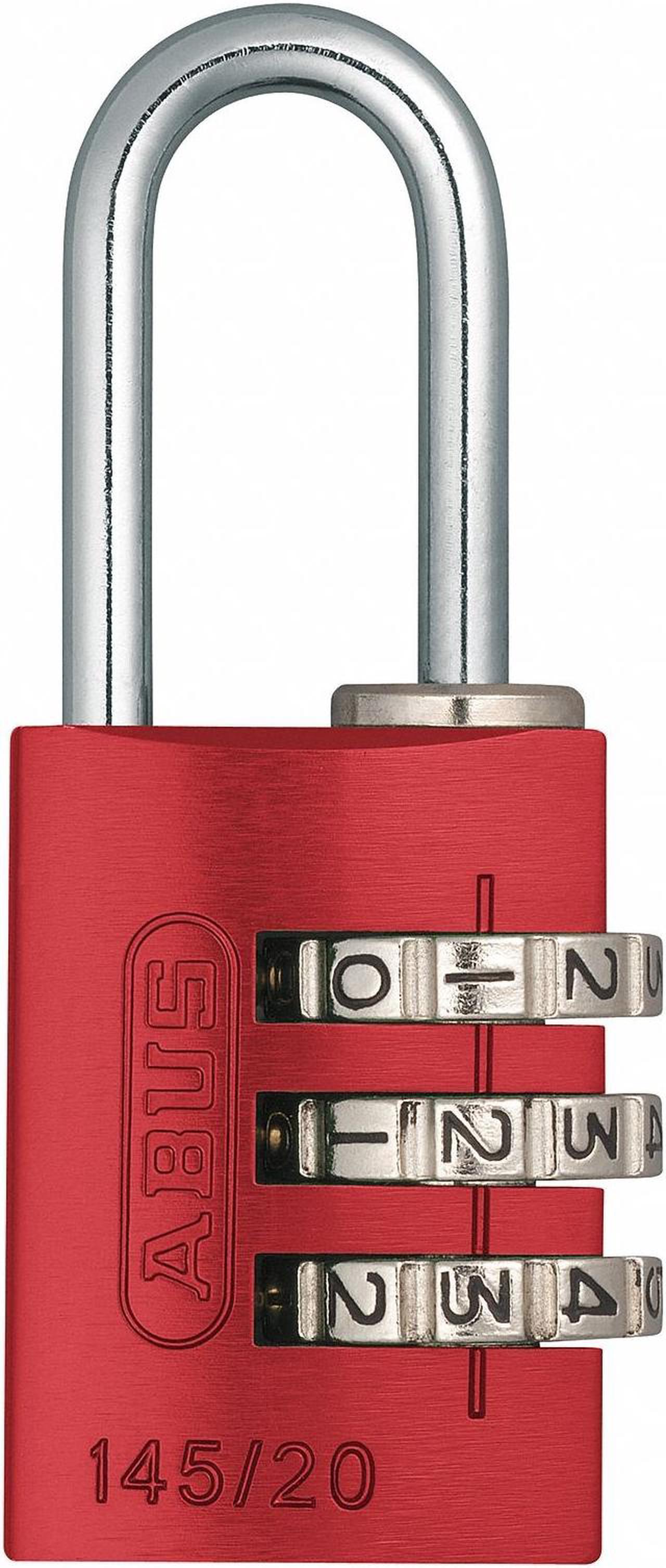 Alt view image 2 of 2 - Combination Padlock, Resettable Side-Dial Location, 7/8" Shackle Height, Red