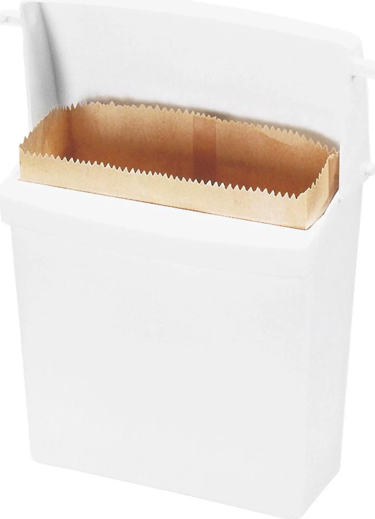 Alt view image 5 of 20 - Sanitary Napkin Receptacle with Rigid Liner Rectangular Plastic White