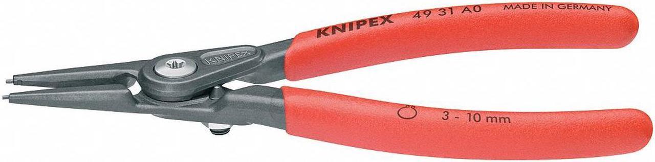 Main image of KNIPEX 49 31 A0 5-1/2" Precision External Circlip Pliers, Plastic Grip