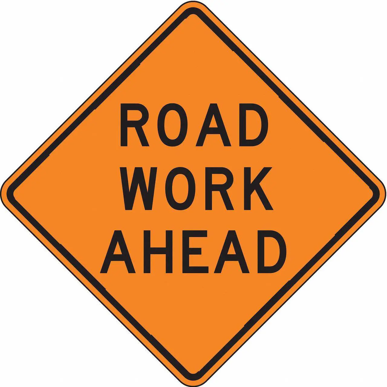 Main image of LYLE W20-1D-30HA Work Ahead Sign,30 x 30In,BK/ORN,Text