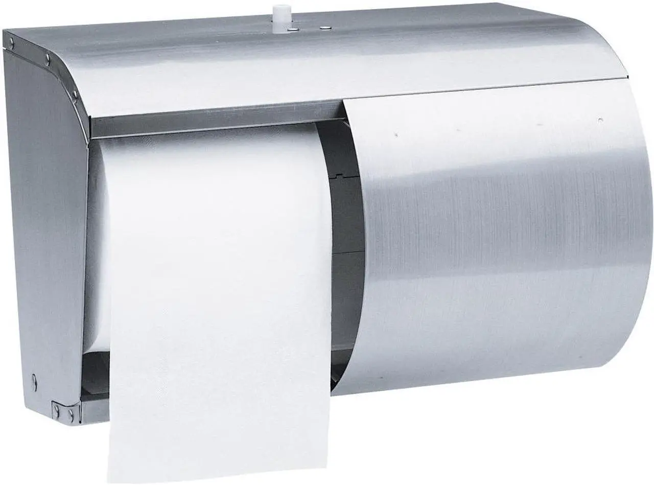 Alt view image 2 of 9 - KIMBERLY-CLARK PROFESSIONAL* 09606 Coreless Double Roll Bath Tissue Dispenser, 7.1" x 10.1" x 6.4", Stainless Steel