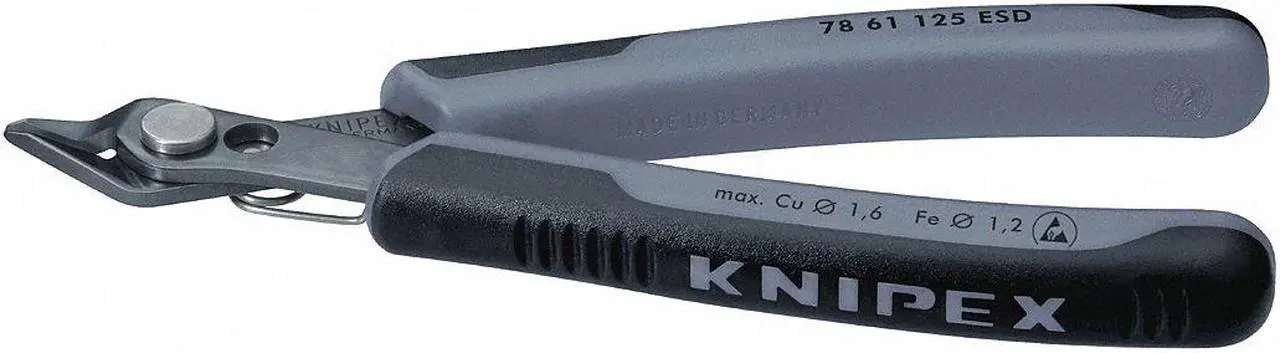 Main image of KNIPEX 78 61 125 ESD ESD Precision Nippers,5 In
