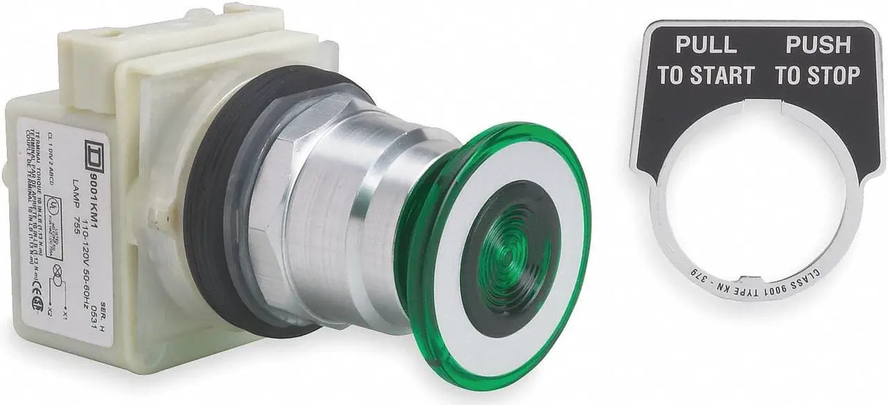Main image of Schneider Electric Illum Push Button Operator,30mm,Green  9001KR8P1G