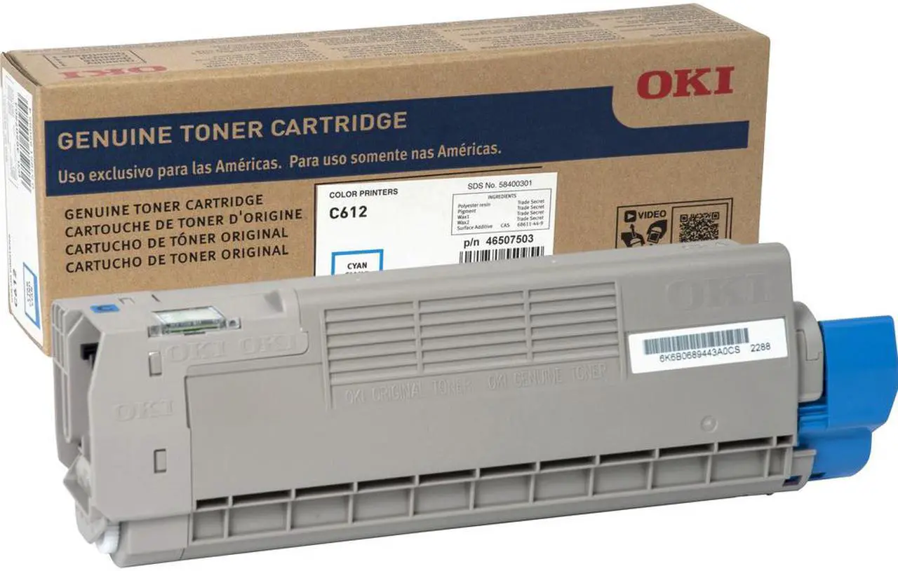 Alt view image 3 of 8 - Oki Original Toner Cartridge - Cyan - LED - 6000 Pages - 1 Each