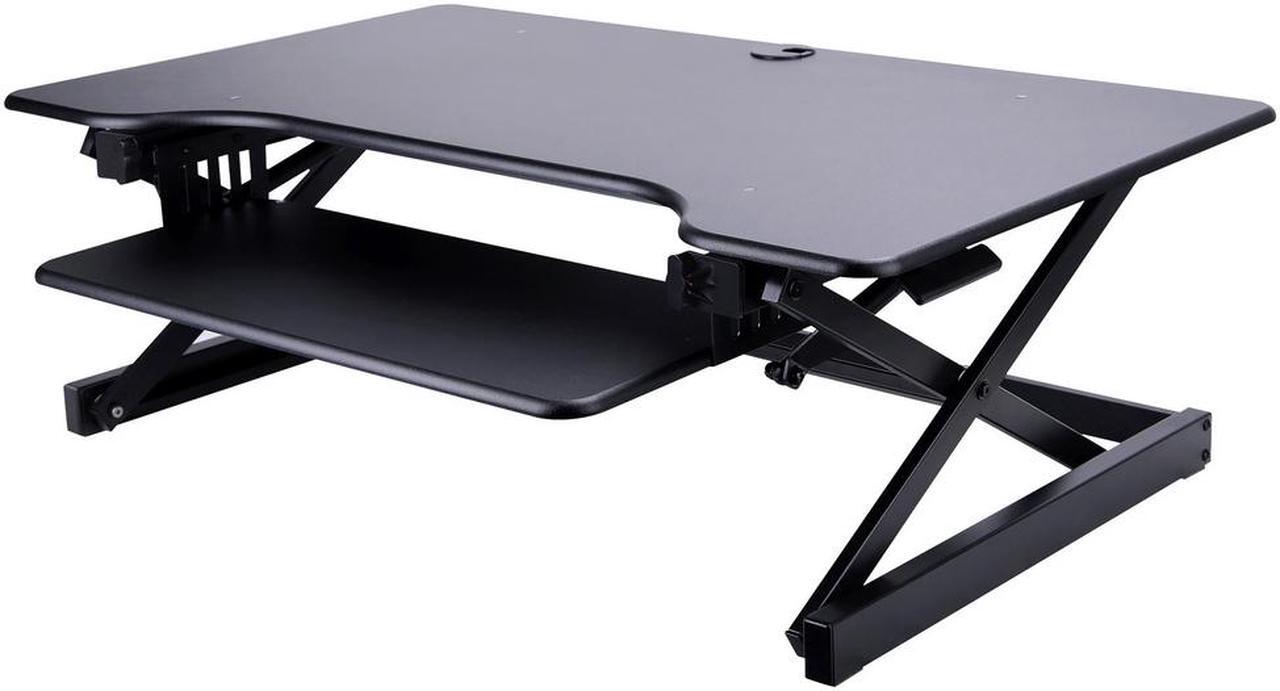 Alt view image 10 of 12 - Lorell Deluxe Adjustable Desk Riser - 20" Height x 38" Width x 24" Depth - Desktop - Black  LLR99759
