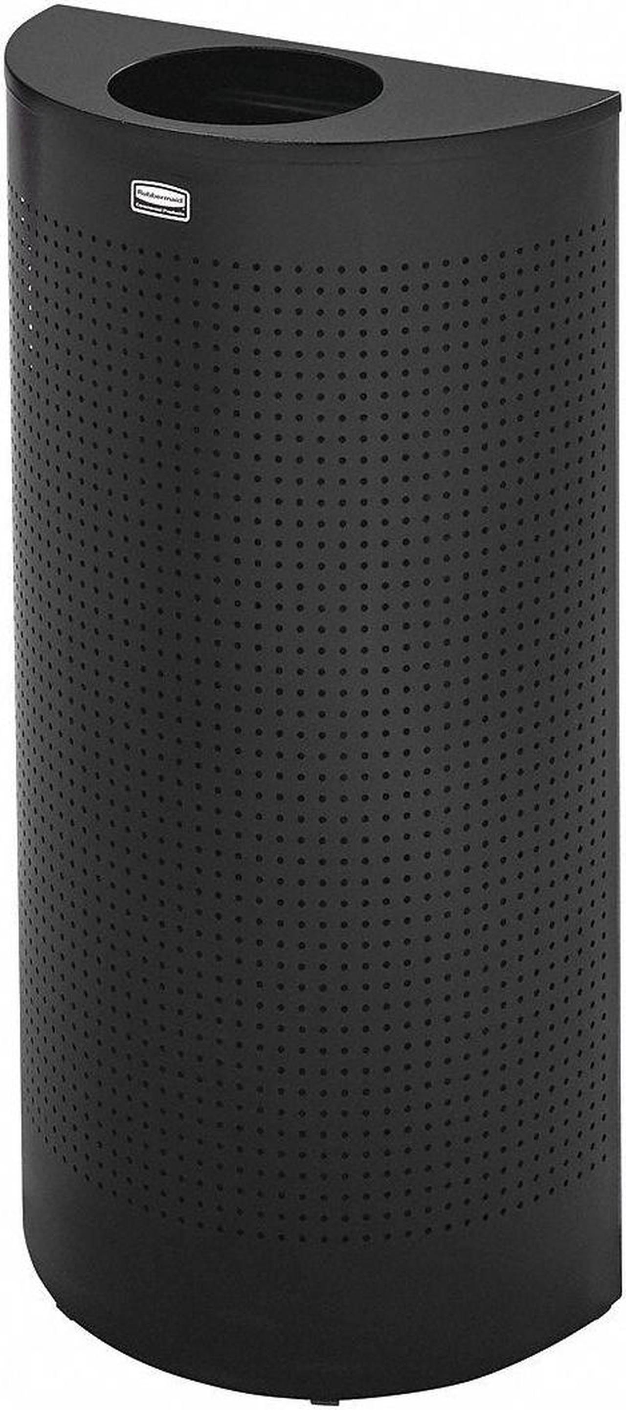 Alt view image 2 of 3 - RUBBERMAID FGSH12EPLTBK 12 gal. Steel, Rigid Plastic Half-Round Fire-Resistant