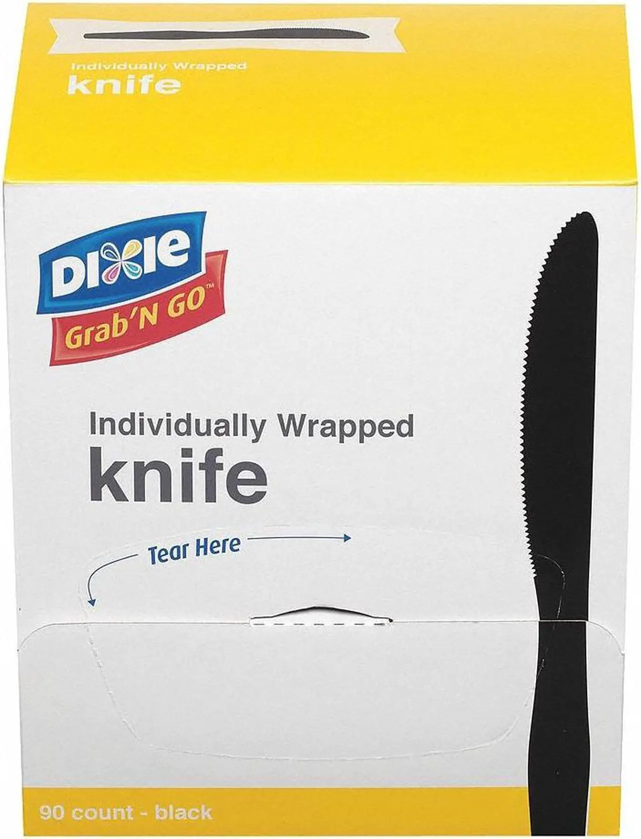 Alt view image 3 of 6 - Dixie GrabN Go Wrapped Cutlery Knives Black 90/Box 6 Box/Carton KM5W540