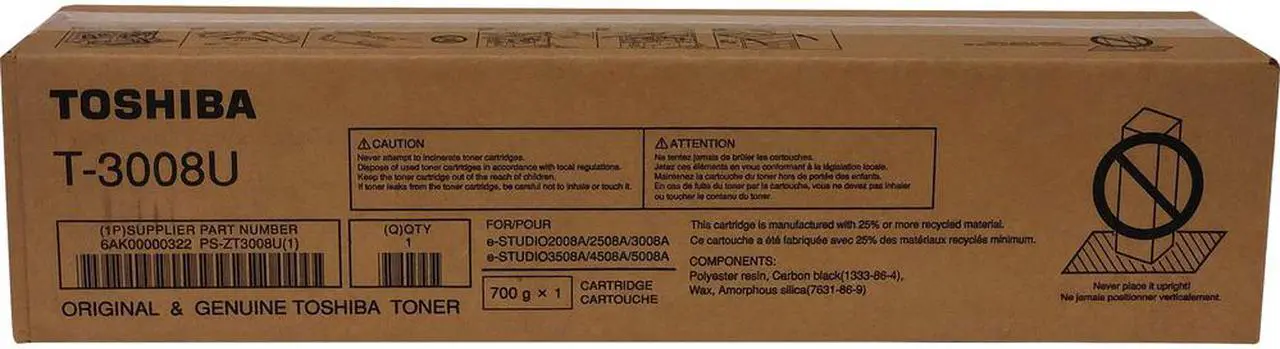 Alt view image 5 of 6 - Black Toner Cartridge for Toshiba T3008U E STUDIO 2008A, E STUDIO 2508A, E STUDIO 3008A, E STUDIO 3008AG, E STUDIO 3508A, E STUDIO 4508A, E STUDIO 5008A, E STUDIO 5008AG, Genuine Toshiba Brand