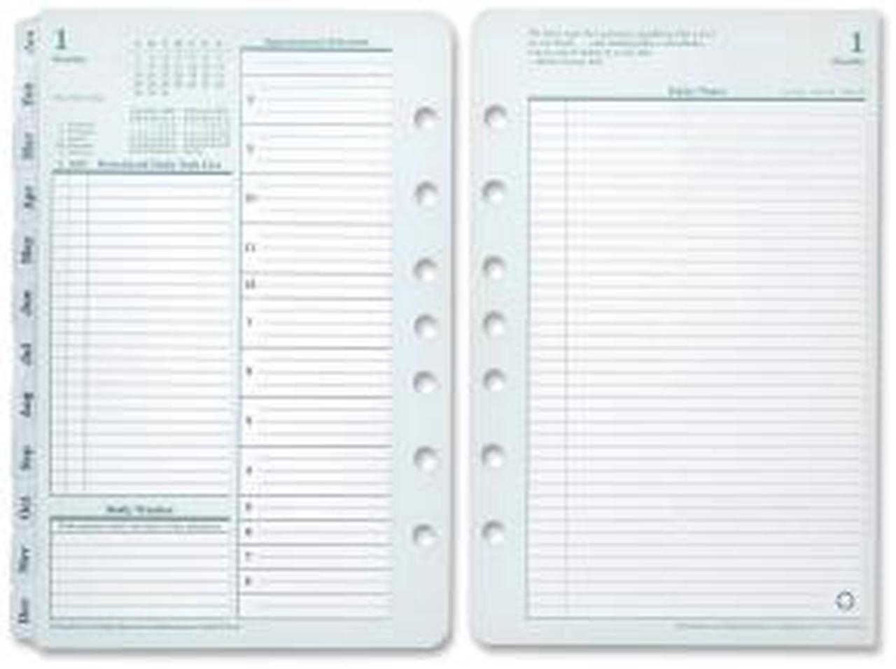 Main image of Franklin Covey 35414 Compact Planner Refill, Daily - 1 Year - Double Page Layout 4.25" x 6.75" - Green, White
