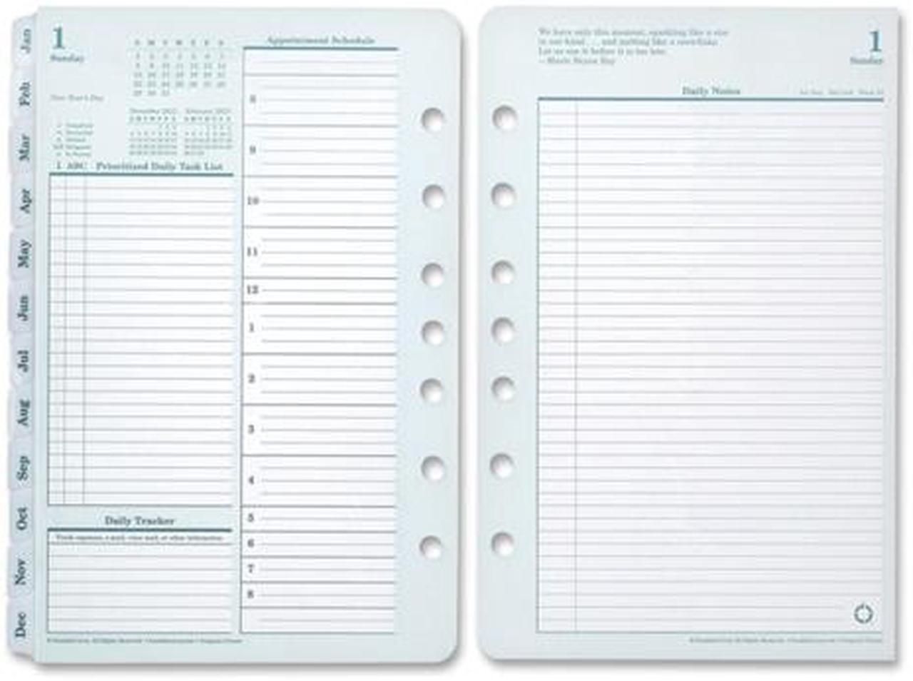 Alt view image 2 of 3 - Franklin Covey 35414 Compact Planner Refill, Daily - 1 Year - Double Page Layout 4.25" x 6.75" - Green, White