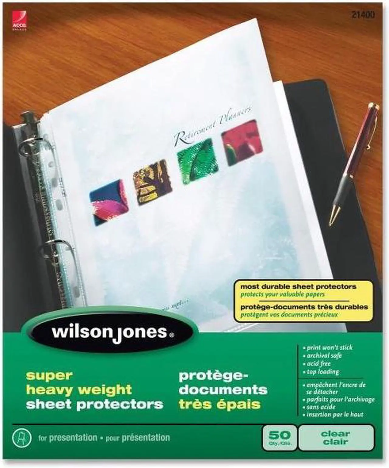 Alt view image 4 of 7 - Super Heavy Weight Sheet Protector, Non-Glare Finish, Clear, 50/Box