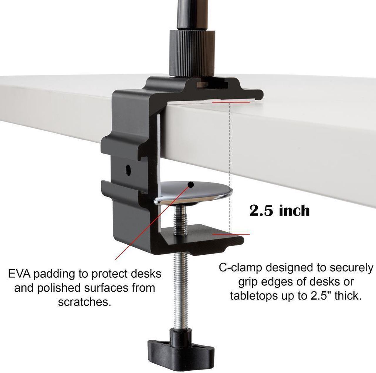 Alt view image 4 of 7 - Auray Microphone Arm Stand Long 12'' Sturdy Gooseneck Mic Stand Adjustable Microphone Arm Stand with Clamp - Mic Holder Flexible Mike Stand Podium Compact Mic Arm for Desk Traveling