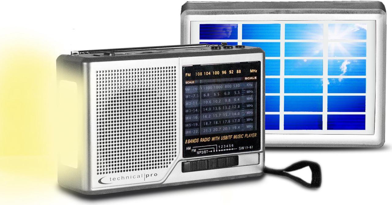 Main image of New Technical Pro Handheld Shortwave Solar Powered AM/FM Radio Speaker with Headphone Output, The Ultimate Radio For Anyone On The Go.