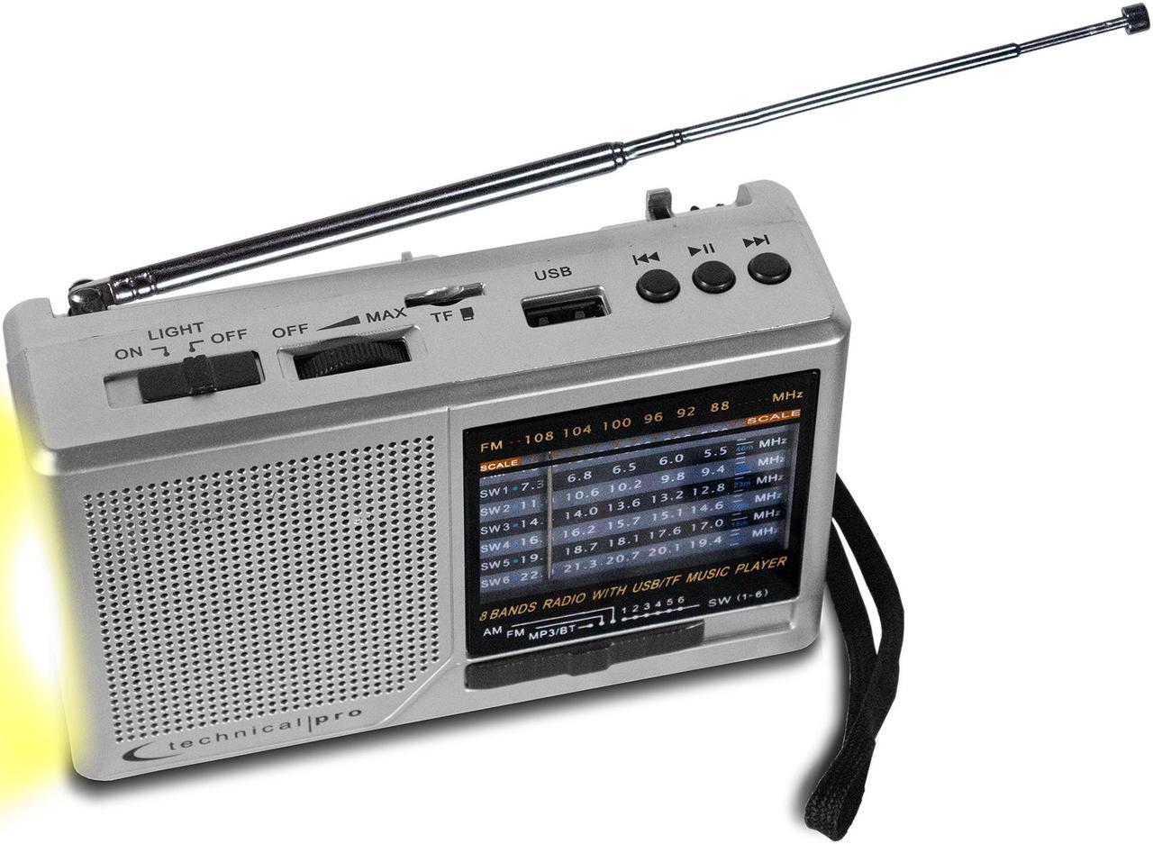 Alt view image 3 of 4 - New Technical Pro Handheld Shortwave Solar Powered AM/FM Radio Speaker with Headphone Output, The Ultimate Radio For Anyone On The Go.