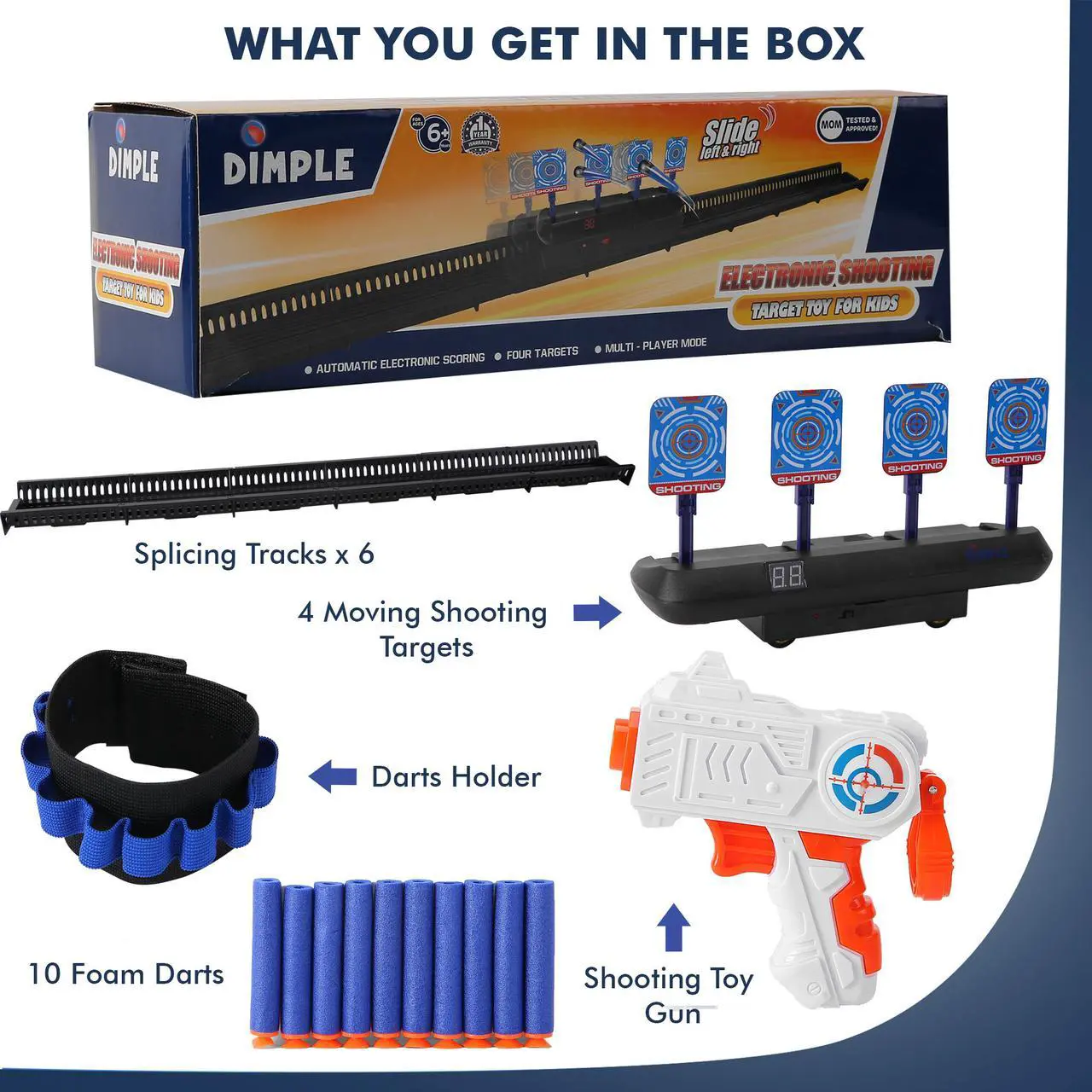 Alt view image 4 of 7 - Dimple Electronic Shooting Target for Kids - Moving Digital Target Practice Game for Boys and Girls - Elite Toys Set for Children with Guns, Sounds, Tracks - Cool Accessories Compatible with Nerf Guns