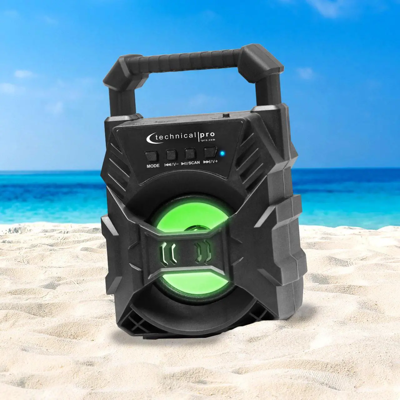 Alt view image 5 of 7 - Technical Pro Portable Rechargeable Compact Bluetooth Speaker with LED's USB/FM/TF, Lightweight & Compact Design Make it the Perfect On-The-Go Speaker, for Home, Outdoors, Travel, Party