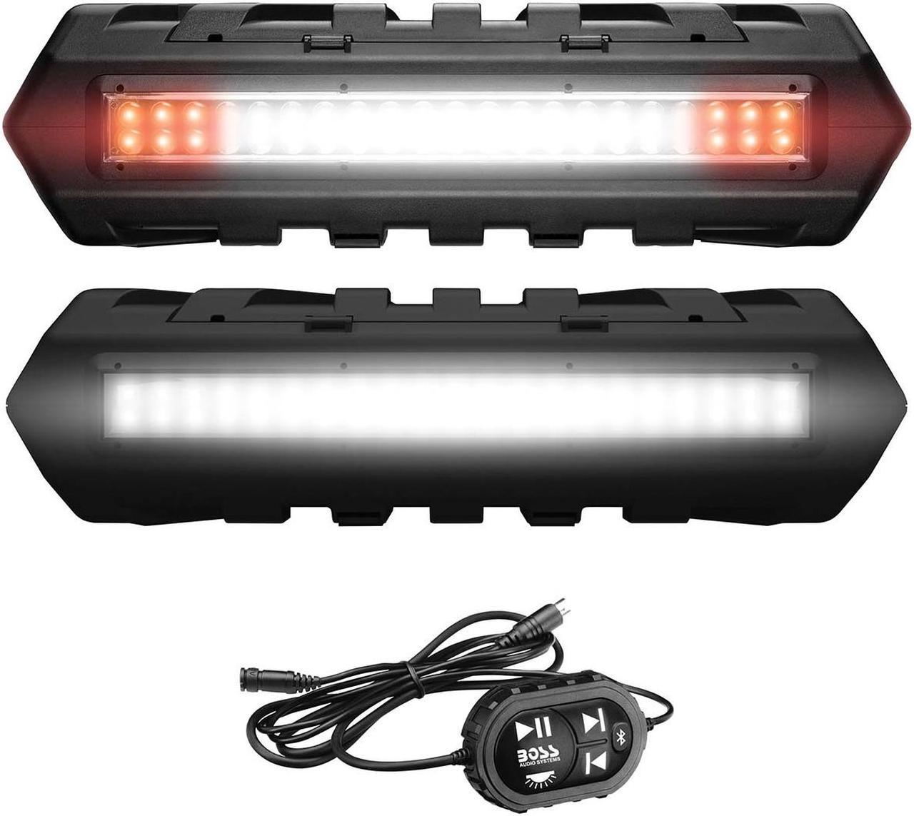 Alt view image 4 of 4 - Boss Audio ATVB95LED ATV Sound System 8" Marine Speakers Bluetooth Dual LED Bar