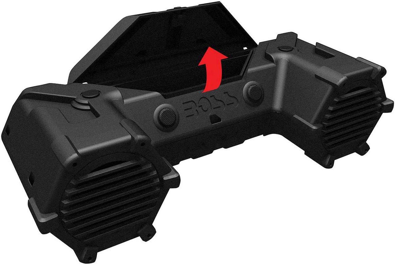 Alt view image 3 of 4 - Boss Audio ATVB95LED ATV Sound System 8" Marine Speakers Bluetooth Dual LED Bar