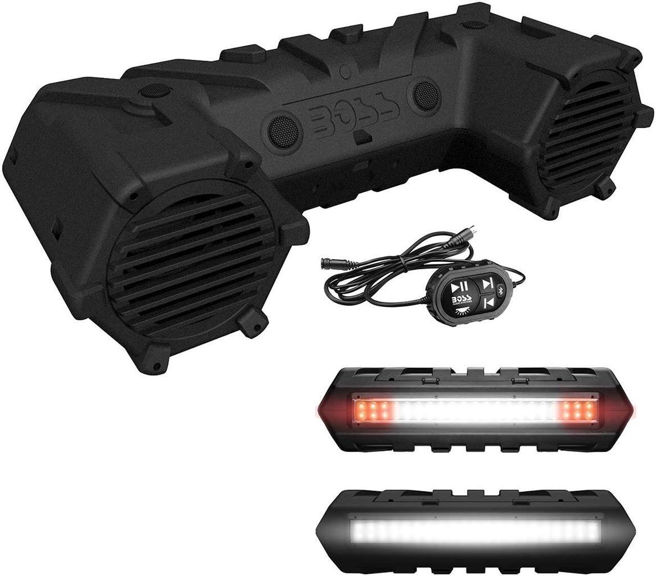 Main image of Boss Audio ATVB95LED ATV Sound System 8" Marine Speakers Bluetooth Dual LED Bar