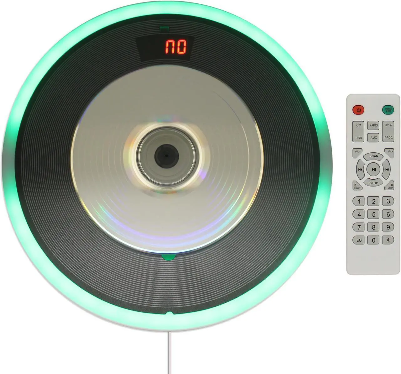 Alt view image 7 of 7 - Technical Pro Portable Wall Mounted CD Player with Bluetooth, LED & USB, Mountable CD Music Player has Built-in HiFi Speakers with Remote Control, FM Radio, LCD Display, and Headphone Jack