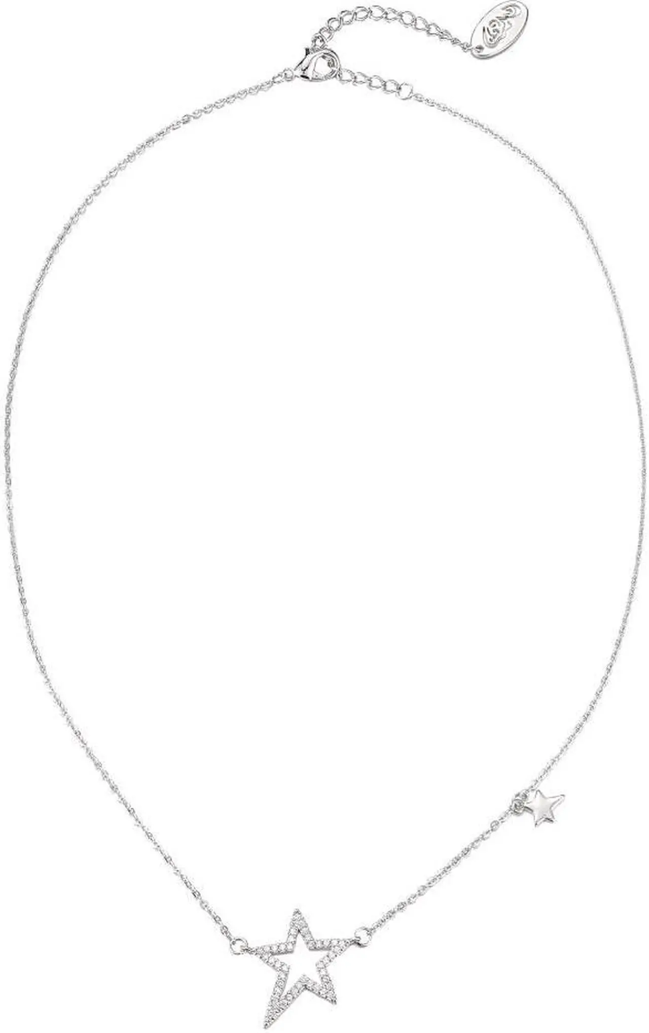 Alt view image 3 of 4 - Rhodium Plated CZ Star Chain Necklace for Women - Chic CZ Pendant with Adjustable Chain– Charm Dainty Chainlink Star Pendant - Ideal Birthday & Graduation Gift by Matashi