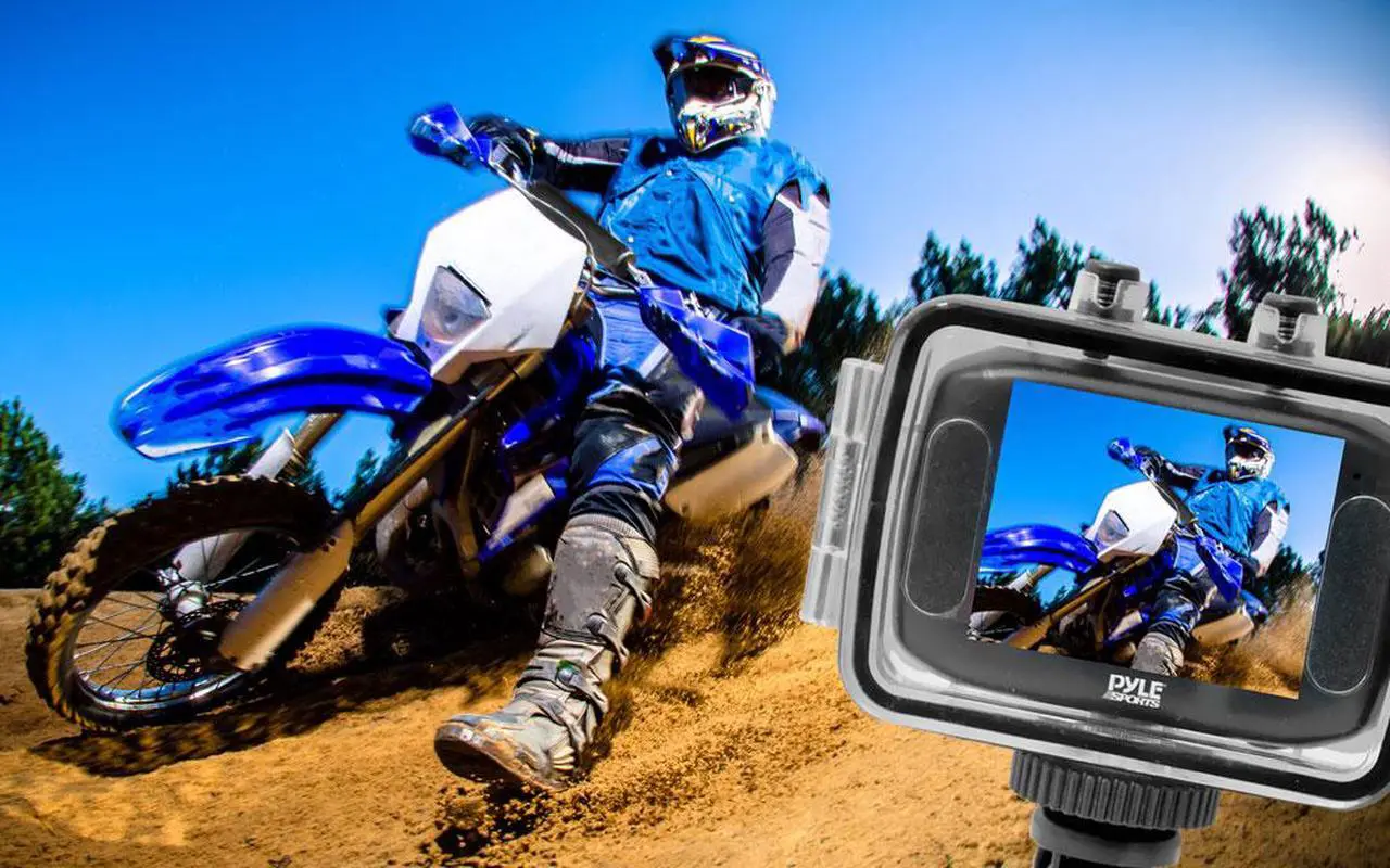 Alt view image 4 of 18 - Pyle - High-Definition Sport Action Camera with 720p Wide-Angle Camcorder, 5.0 MP Camera, 2-Inch Touch Screen (Orange Color)