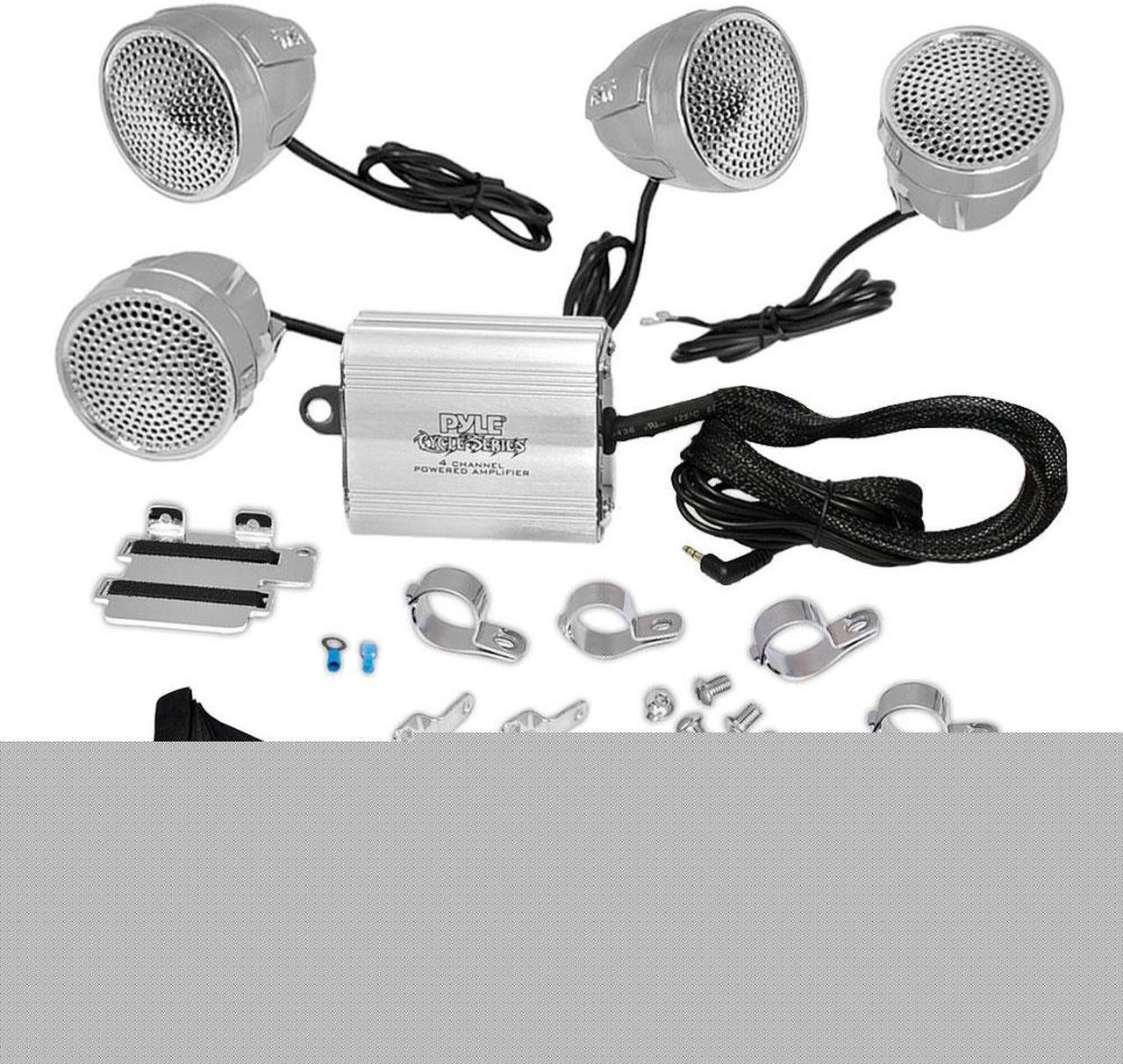 Alt view image 2 of 12 - NEW PAIR PYLE PLMCA90 MOTORCYCLE/ATV 4 SPEAKER SOUND SYSTEM SD/USB 3.5mm INPUT