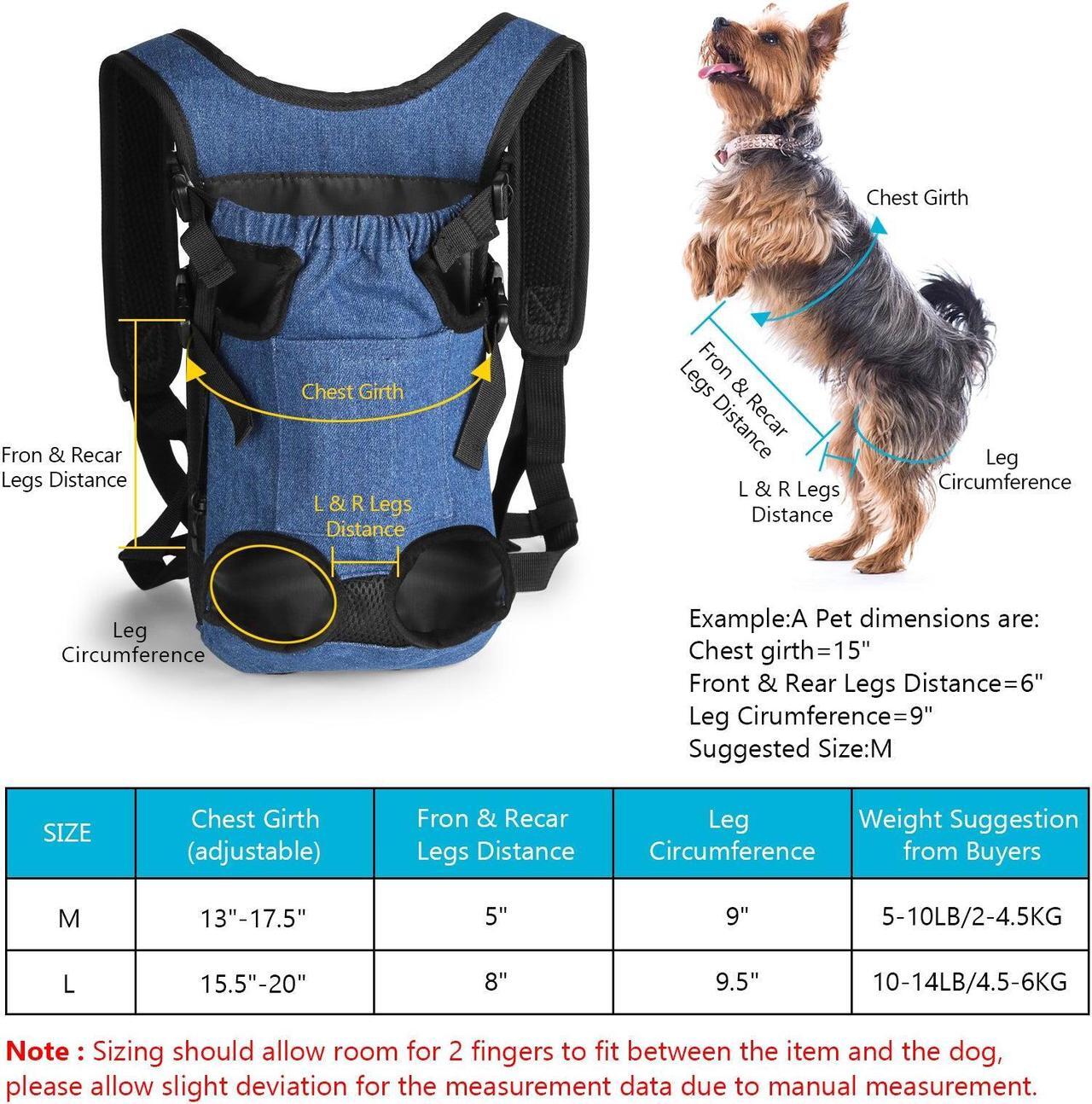Alt view image 3 of 7 - Ownpets Legs Out Front Dog Carrier, Hands-Free Adjustable Pet Carrying Backpack, Ideal for Small & Medium Cat, Dog Puppy Doggie (M)