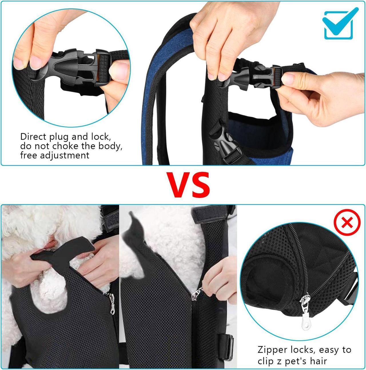 Alt view image 5 of 7 - Ownpets Legs Out Front Dog Carrier, Hands-Free Adjustable Pet Carrying Backpack, Ideal for Small & Medium Cat, Dog Puppy Doggie (M)