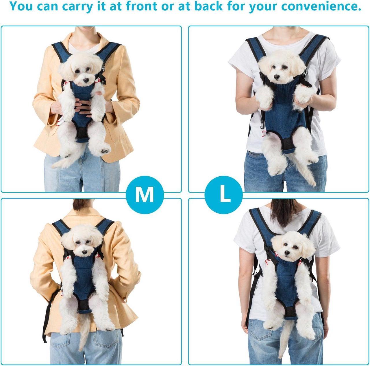 Alt view image 6 of 7 - Ownpets Legs Out Front Dog Carrier, Hands-Free Adjustable Pet Carrying Backpack, Ideal for Small & Medium Cat, Dog Puppy Doggie (M)