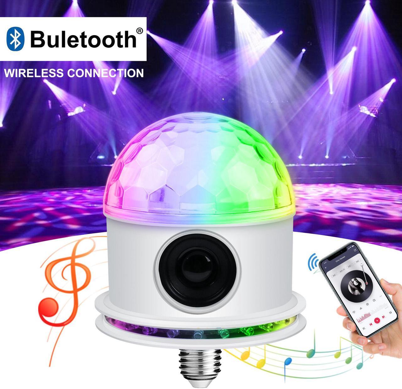 Main image of AGPtEK Bluetooth Speaker RGB LED Stage Light Strobe Disco Party DJ Ball Lamp DMX Colors