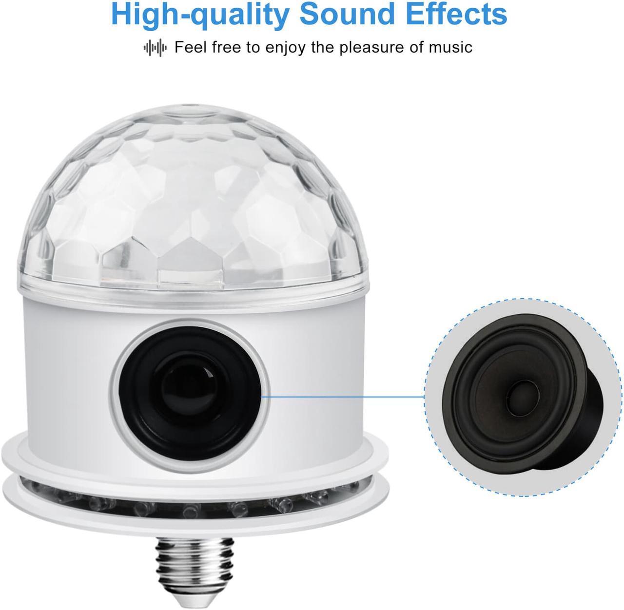 Alt view image 4 of 7 - AGPtEK Bluetooth Speaker RGB LED Stage Light Strobe Disco Party DJ Ball Lamp DMX Colors