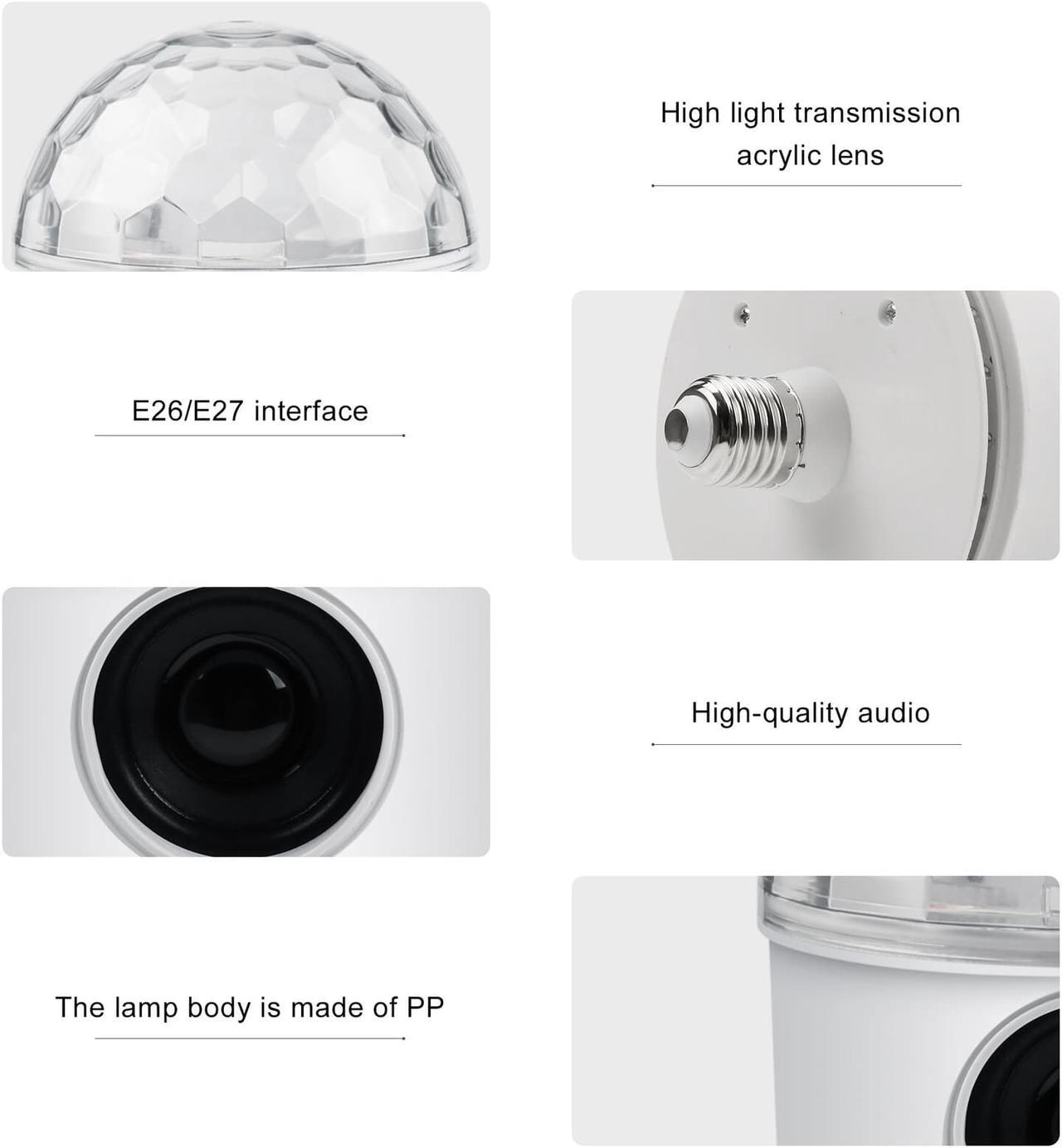 Alt view image 3 of 7 - AGPtEK Bluetooth Speaker RGB LED Stage Light Strobe Disco Party DJ Ball Lamp DMX Colors