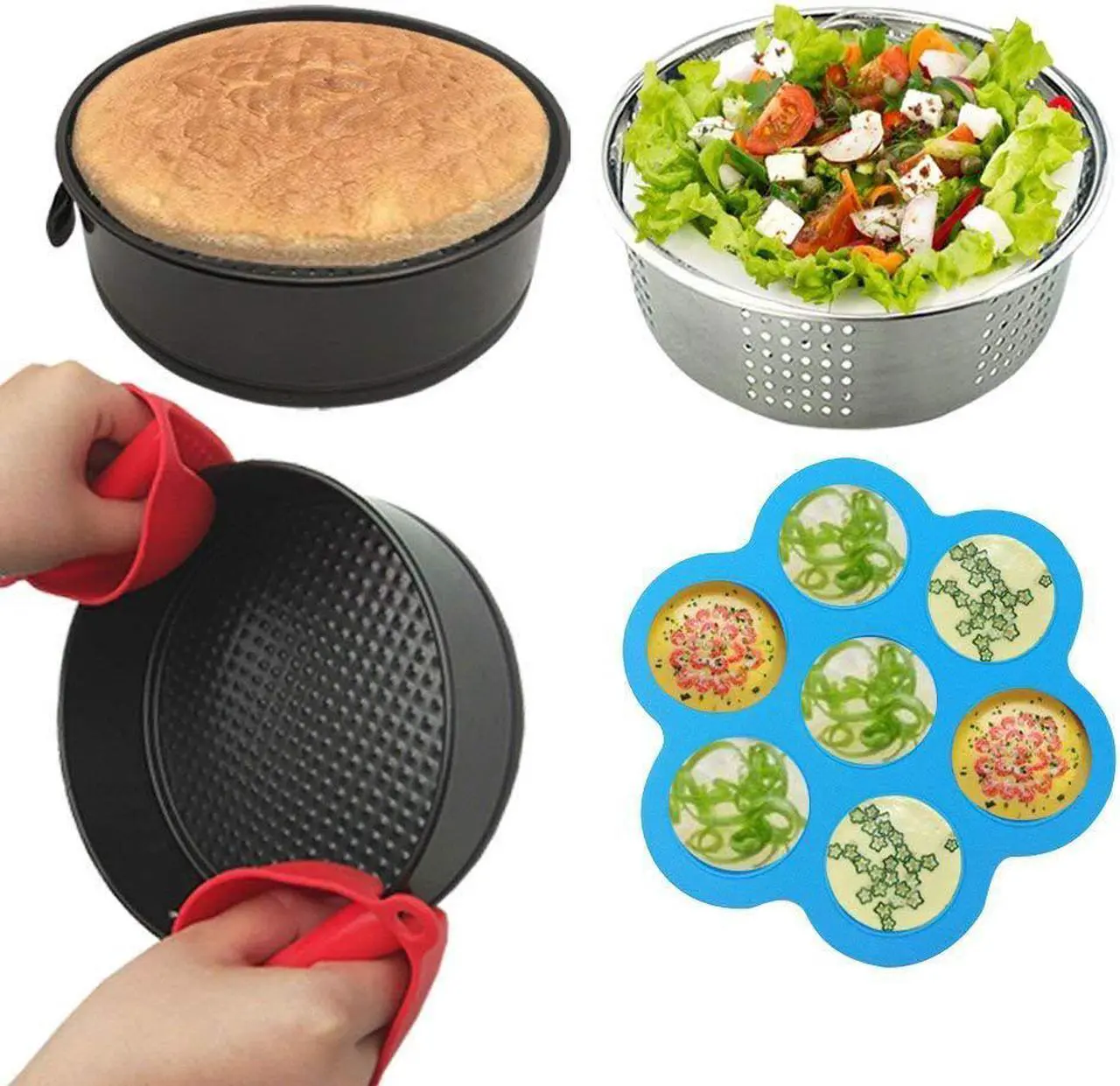 Alt view image 5 of 7 - AGPtek 8 Pack Electric Pressure Cookers Accessories Set Compatible with Instant Pot 5, 6, 8 Quart, Steamer Basket, Egg