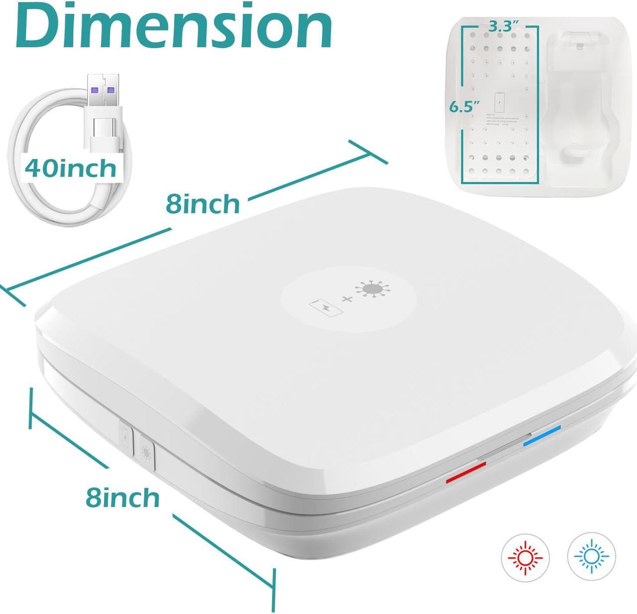 Alt view image 7 of 7 - AGPtek 3 in 1 UV sterilizer box UVC UVC Sterilizing Disinfection Light case Phone Sanitizer with Wireless Charging Station for iPhone Android Mobile Phone Toothbrush Keys