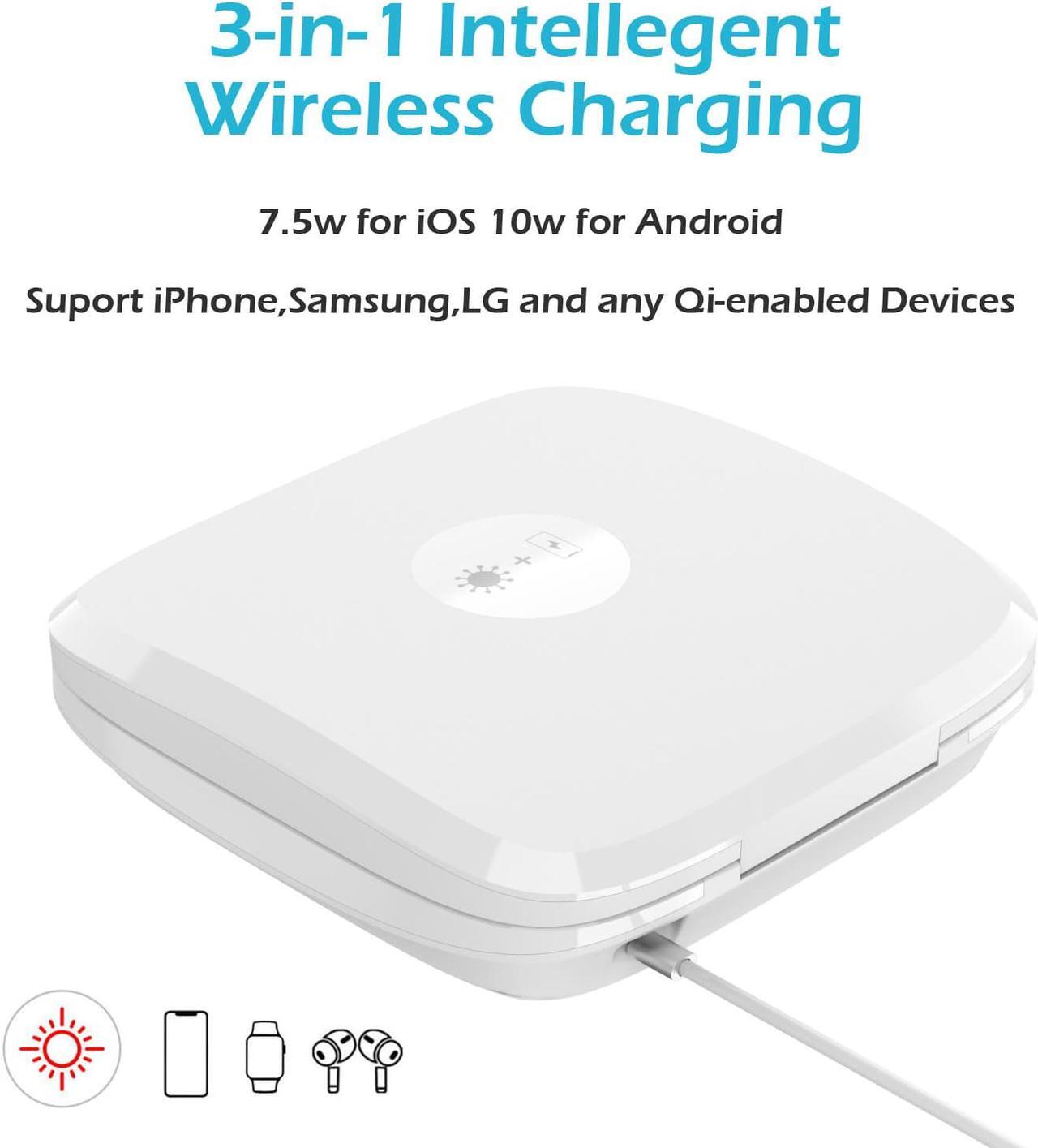 Alt view image 4 of 7 - AGPtek 3 in 1 UV sterilizer box UVC UVC Sterilizing Disinfection Light case Phone Sanitizer with Wireless Charging Station for iPhone Android Mobile Phone Toothbrush Keys