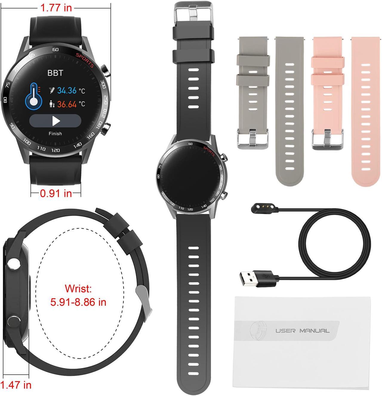 Alt view image 7 of 7 - AGPTEK Waterproof Smart Watch Fitness Tracker Activity Tracker with Body Temperature Heart Rate Monitor for Kid, Woman Man and Gift, Included 3 Colors Watchband