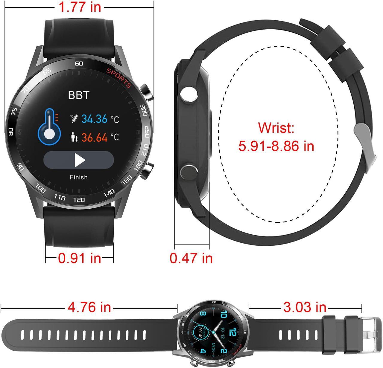 Alt view image 6 of 7 - AGPTEK Waterproof Smart Watch Fitness Tracker Activity Tracker with Body Temperature Heart Rate Monitor for Kid, Woman Man and Gift, Included 3 Colors Watchband