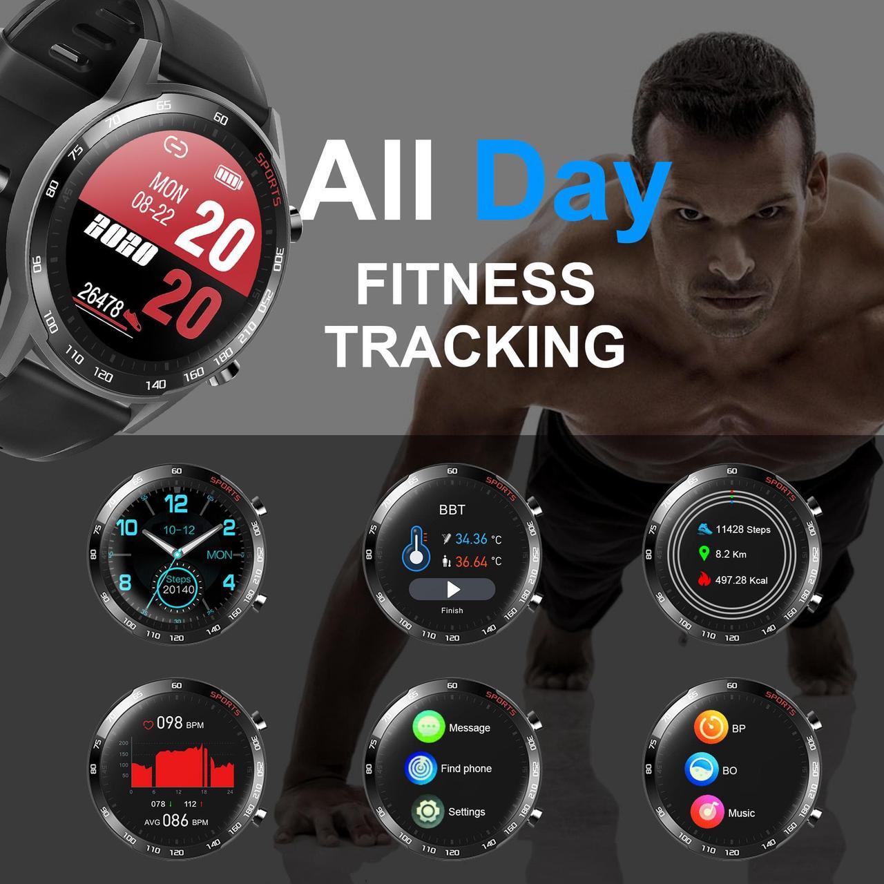 Alt view image 4 of 7 - AGPTEK Waterproof Smart Watch Fitness Tracker Activity Tracker with Body Temperature Heart Rate Monitor for Kid, Woman Man and Gift, Included 3 Colors Watchband