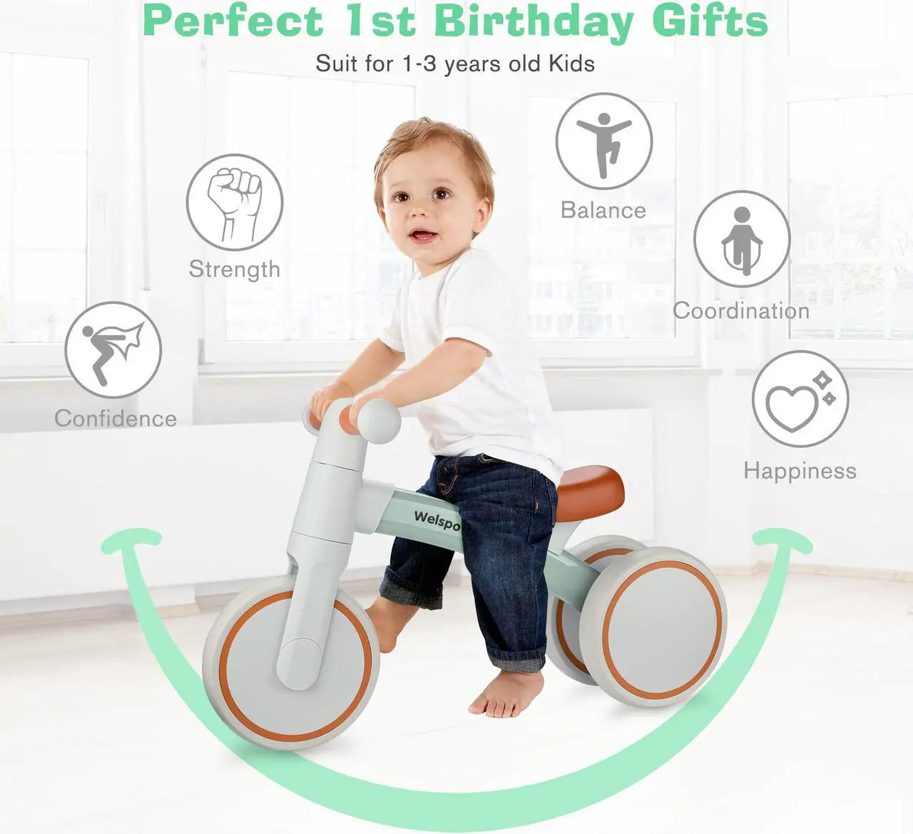 Alt view image 3 of 7 - Baby Balance Bike, Mini Bike for Ages 10 Months to 3 Years, Infant Walker fo Boy and Girl First Birthday Gifts