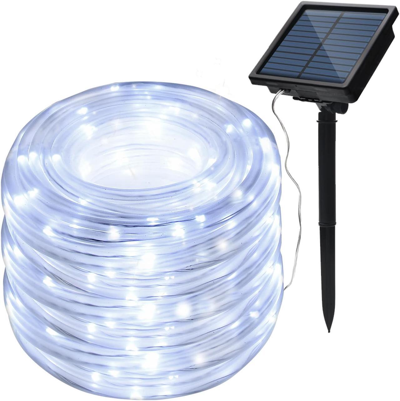 Main image of AGPtEK 20M 200LED Rope Light White +Solar Panel 2400