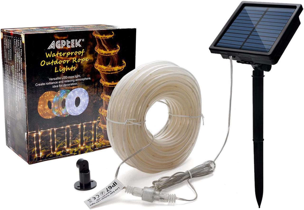 Alt view image 5 of 7 - AGPtEK 20M 200LED Rope Light White +Solar Panel 2400