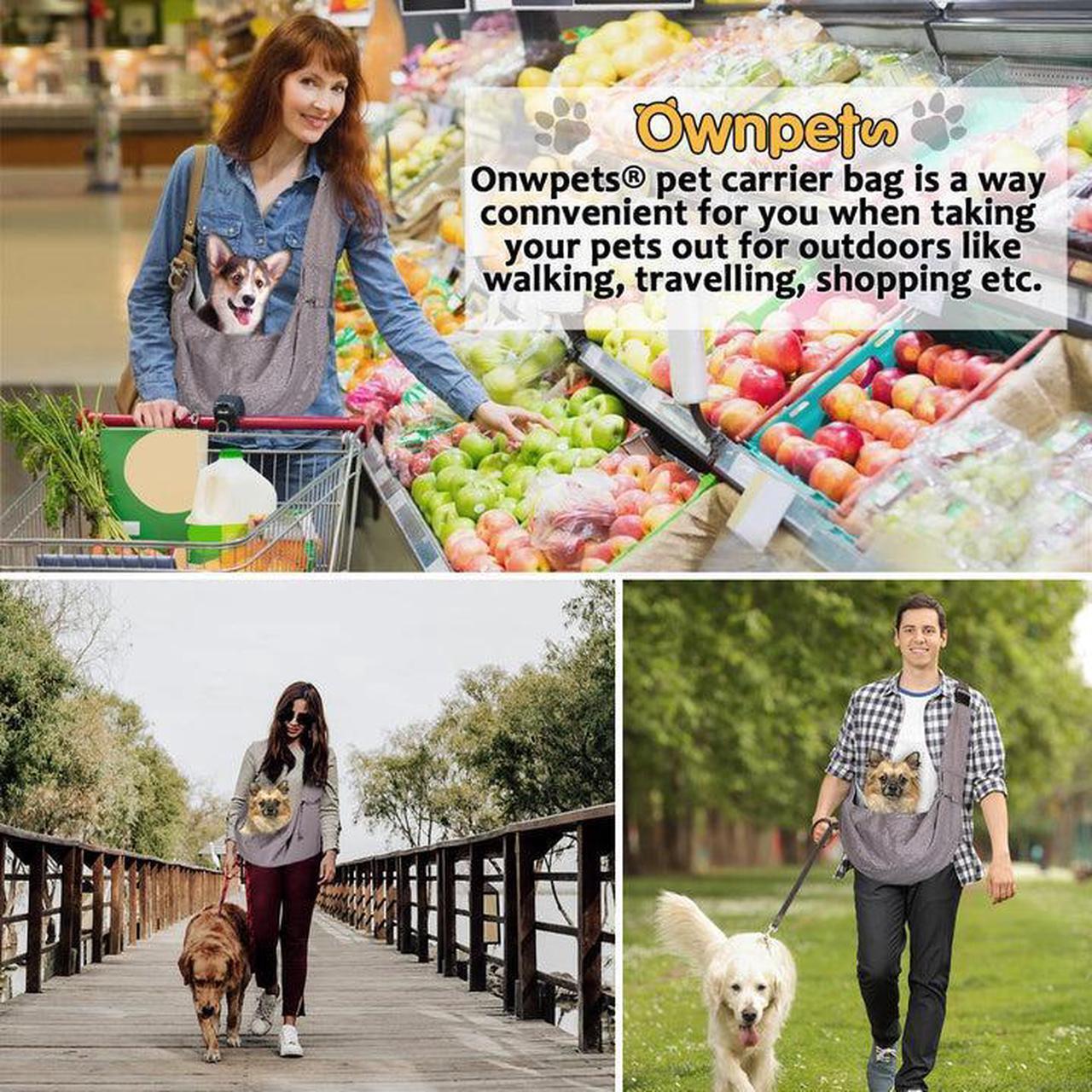 Alt view image 7 of 7 - Ownpets Pet Sling Carrier Bag Safe, Larger Size Fit Medium Size Cats & Dogs, Comfortable, Adjustable, Perfect for daily walk, Outdoor Activity and Weekend Adventure