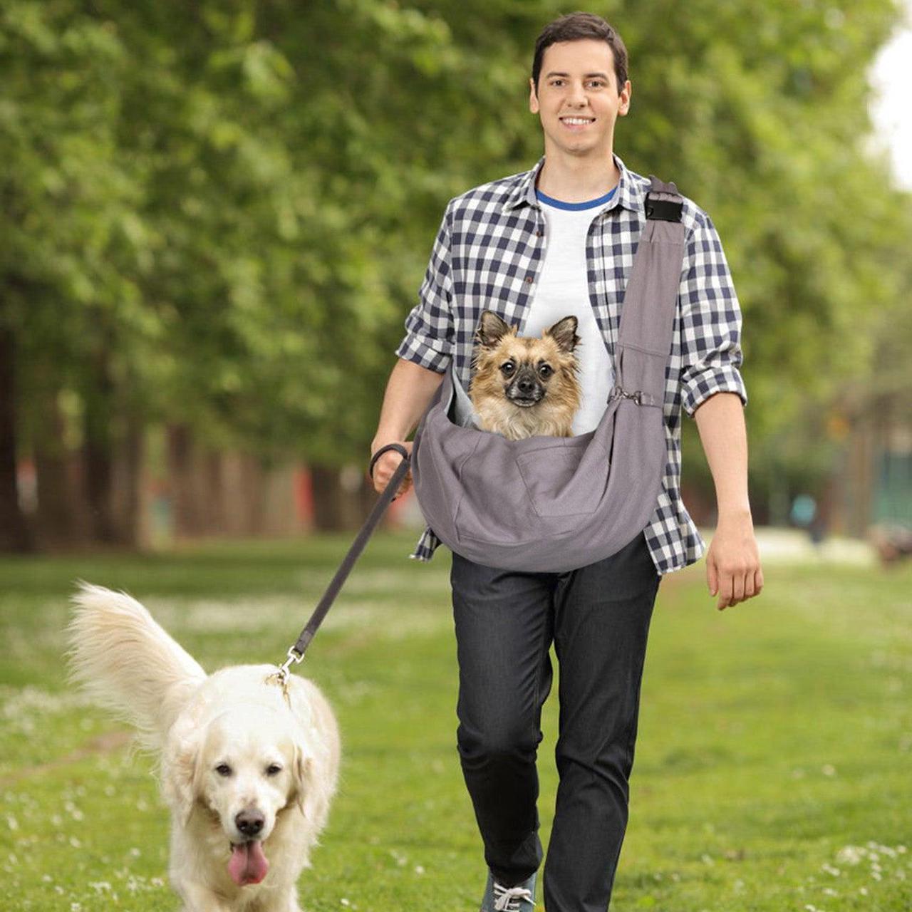 Alt view image 6 of 7 - Ownpets Pet Sling Carrier Bag Safe, Larger Size Fit Medium Size Cats & Dogs, Comfortable, Adjustable, Perfect for daily walk, Outdoor Activity and Weekend Adventure