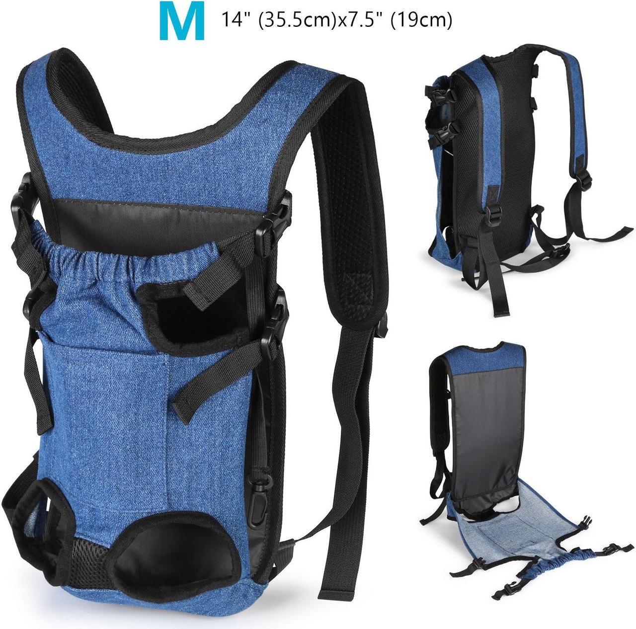 Alt view image 7 of 7 - Ownpets Legs Out Front Dog Carrier, Hands-Free Adjustable Pet Carrying Backpack, Ideal for Small & Medium Cat, Dog Puppy Doggie (M)
