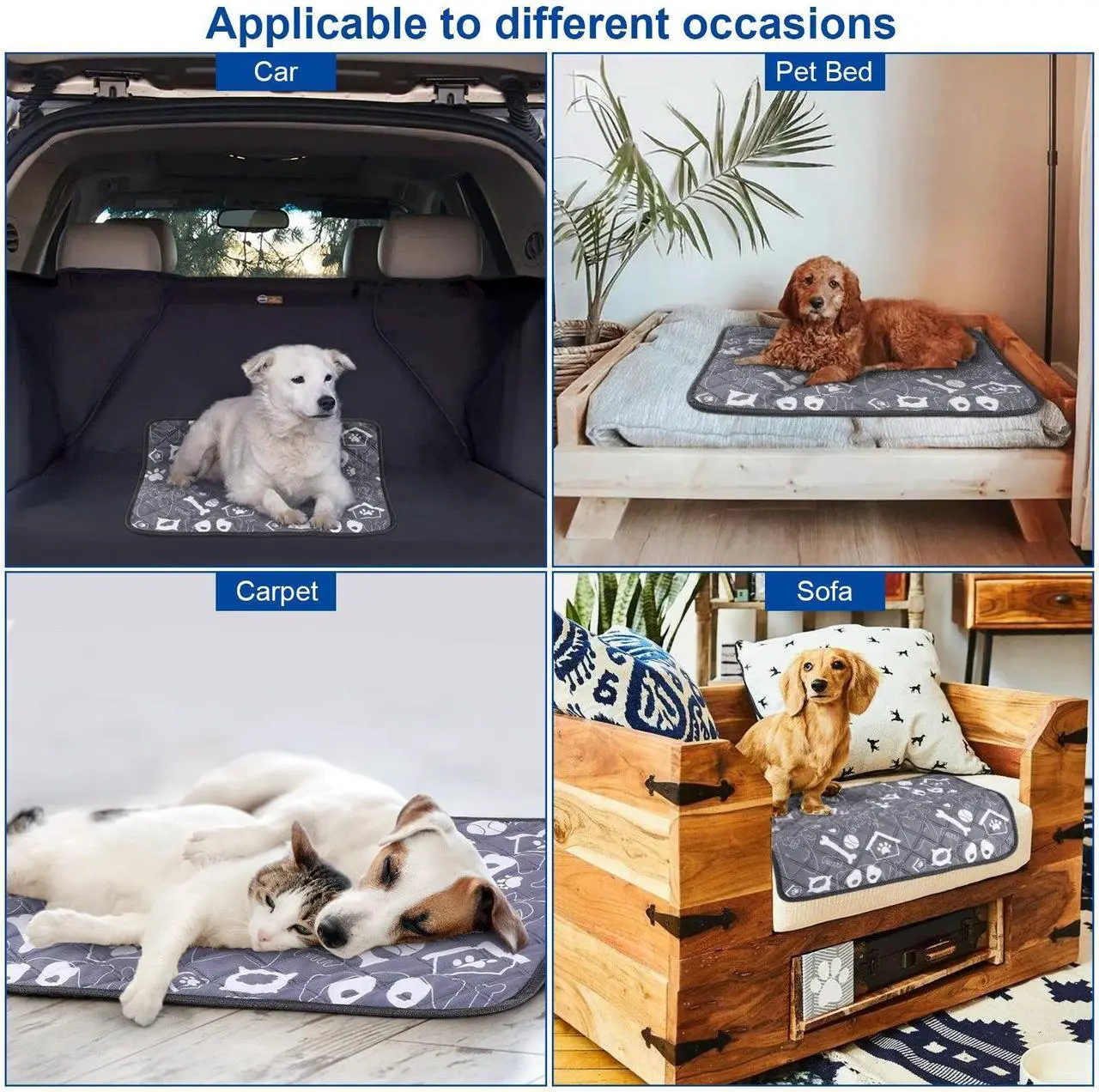 Alt view image 7 of 7 - Ownpets Larger 4 Packs Dog Pee Pads Washable Reusable