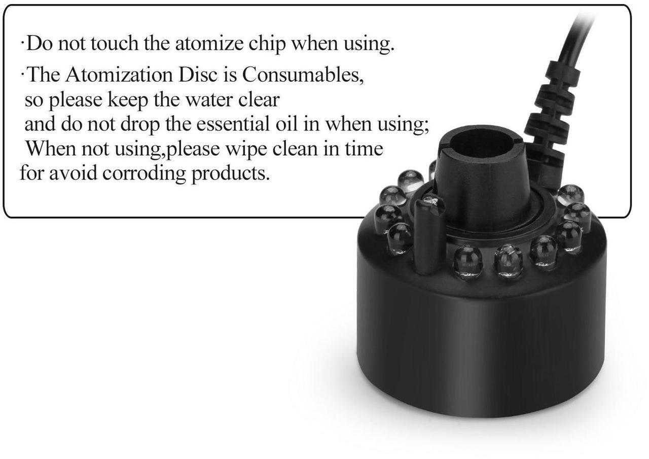 Alt view image 6 of 7 - FITNATE 12 LED Mist Maker Fogger Water Fountain Pond Fog Machine Atomizer Air Humidifier
