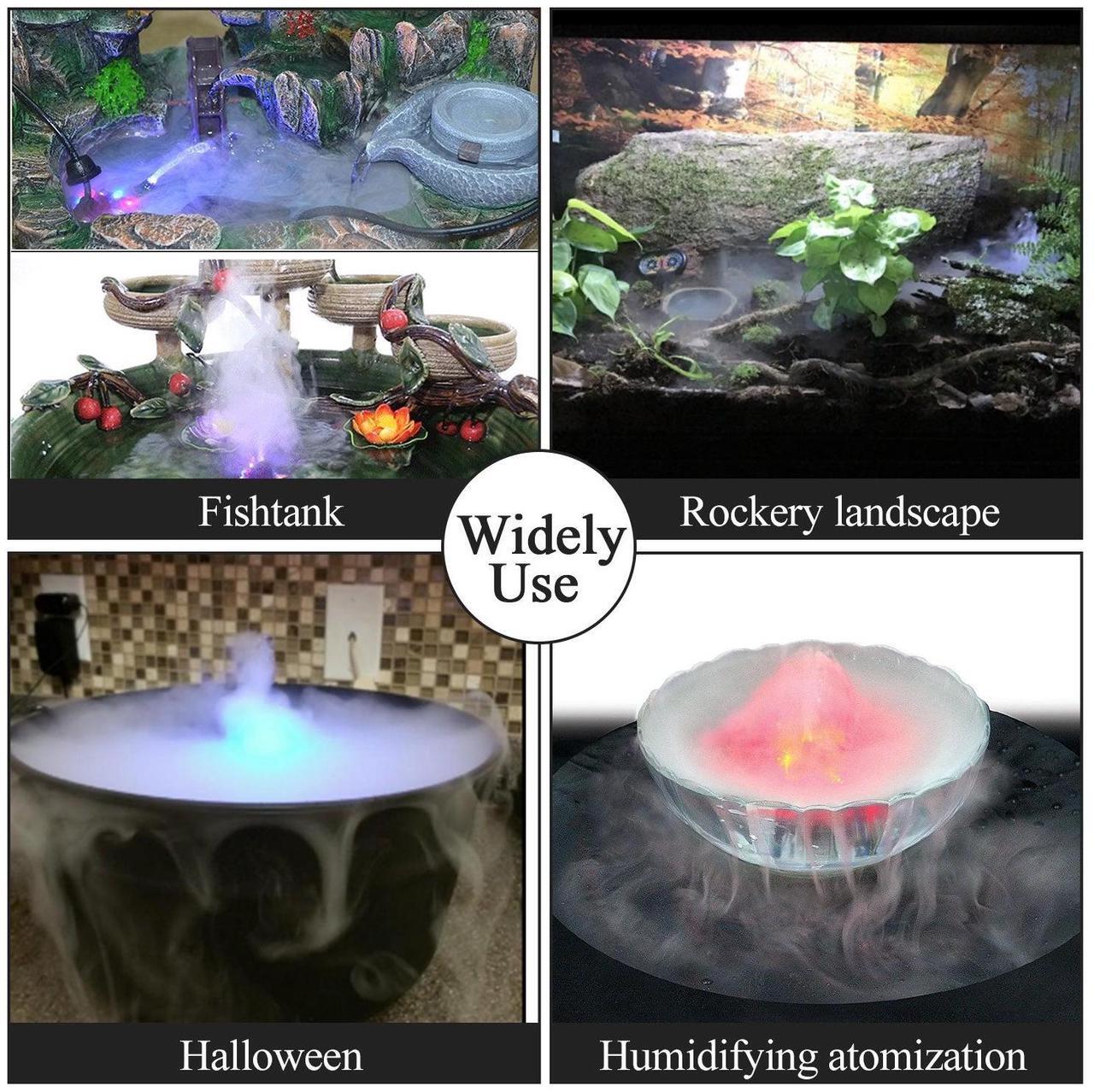 Alt view image 4 of 7 - FITNATE 12 LED Mist Maker Fogger Water Fountain Pond Fog Machine Atomizer Air Humidifier