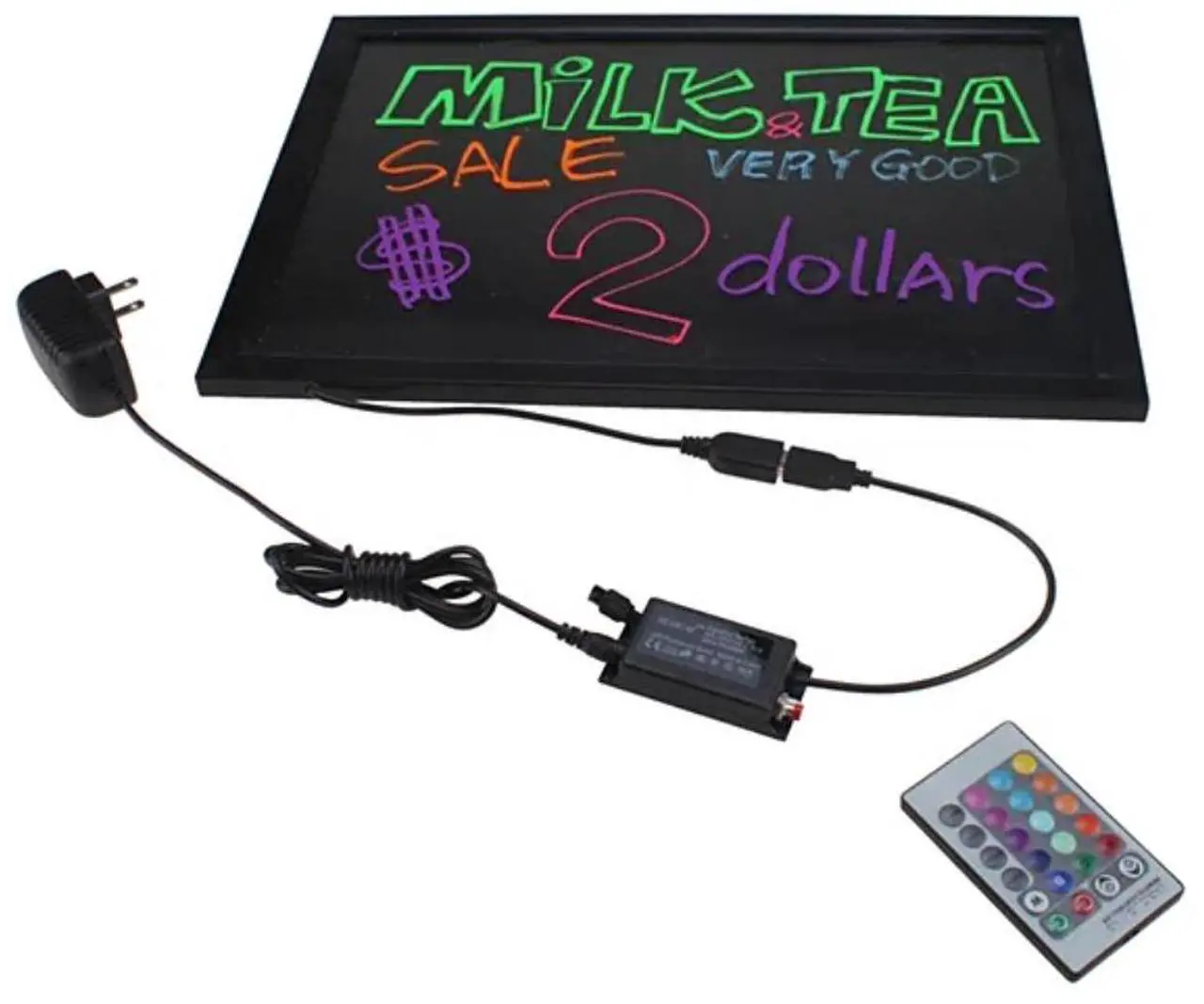 Alt view image 4 of 5 - AGPtEK LED Flashing Illuminated Erasable Neon Sign Remote Message Menu Writing, 16x12"