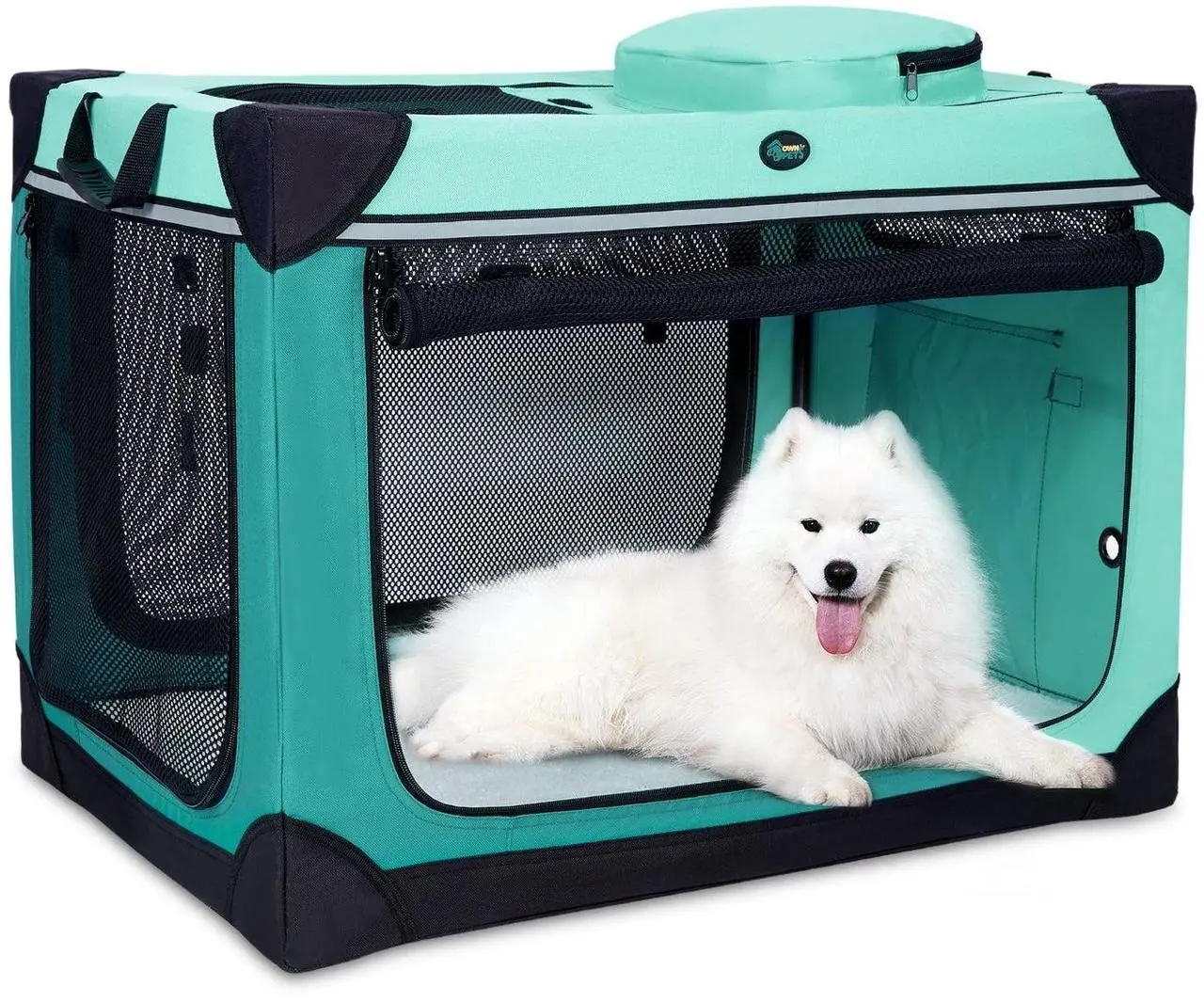 Main image of Ownpets Collapsible Dog Crate, Portable Travel Dog Crate for Large Dogs, 4-Door Foldable Pet Kennel with Durable Mesh Windows & Soft Mat